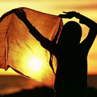 Lady in the sunset